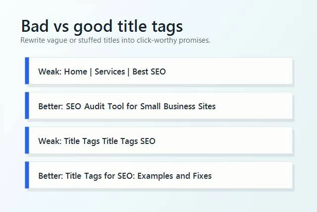 bad and good title tag examples