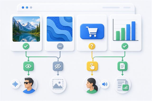 different website image types needing different alt text decisions