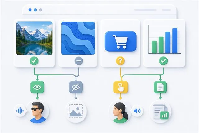 different website image types needing different alt text decisions