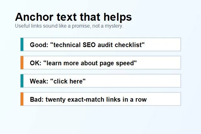 Examples of helpful internal link anchor text
