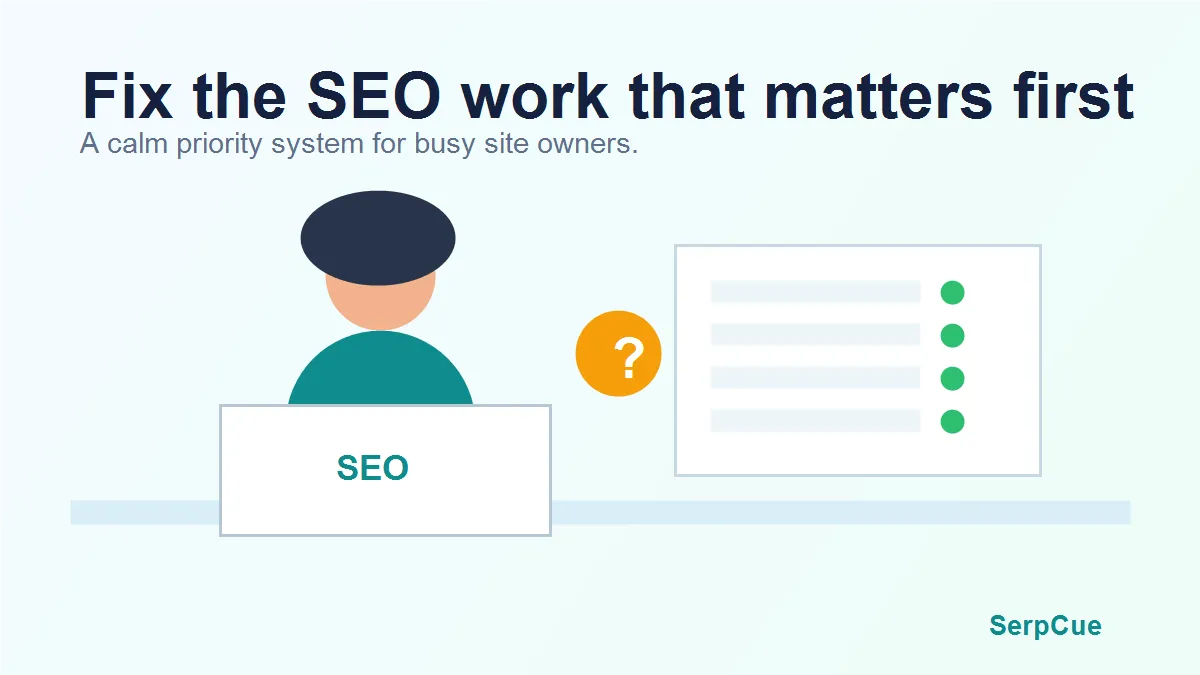 What Should You Fix First for SEO? A Practical Priority Guide