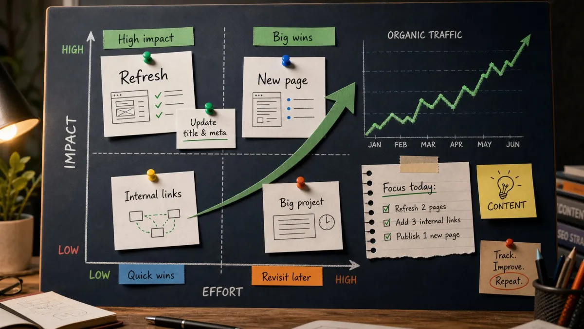 SEO traffic priority matrix for choosing high impact work