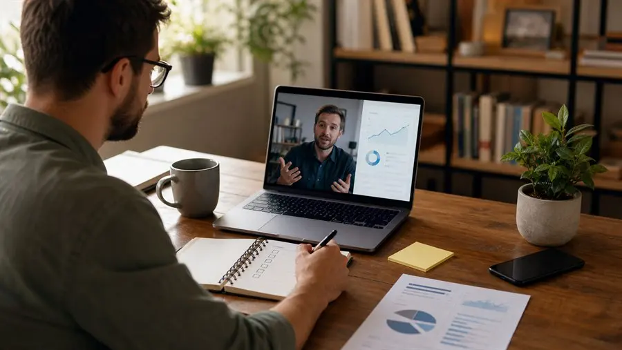 Hybrid SEO workflow with a business owner and consultant planning next steps