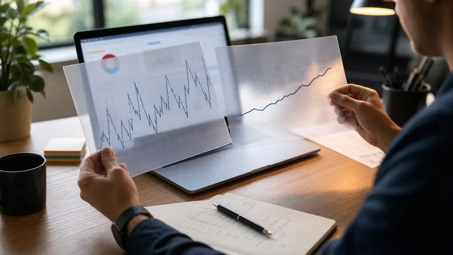Ranking noise versus trend charts for keyword rank tracking
